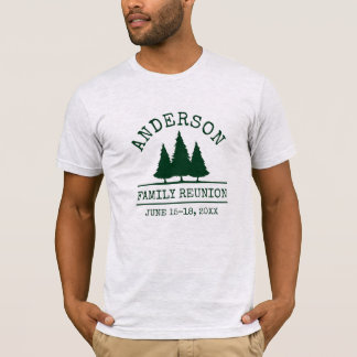 Gezinshereniging Rustic Pine Trees Grey T-shirt