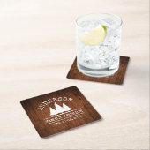 Gezinshereniging Rustic Pine Trees Hood Afdrukken Kartonnen Onderzetters (Insitu)