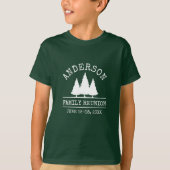 Gezinshereniging Rustic Pine Trees Kind Groen T-shirt (Voorkant)