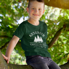 Gezinshereniging Rustic Pine Trees Kind Groen T-shirt
