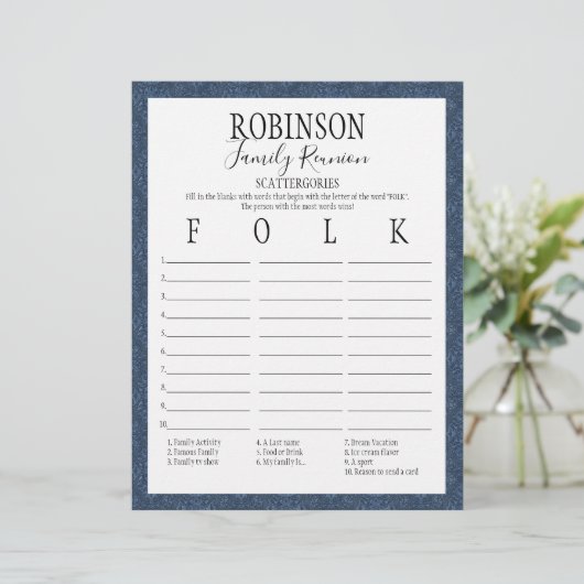 Gezinshereniging Scattergories Game (Staand voorkant)