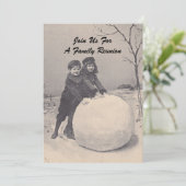 Gezinshereniging Snowman Uitnodiging (Staand voorkant)