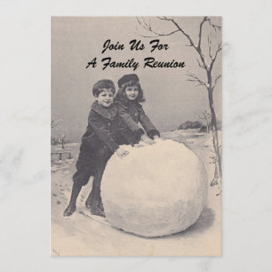  Gezinshereniging Snowman Uitnodiging