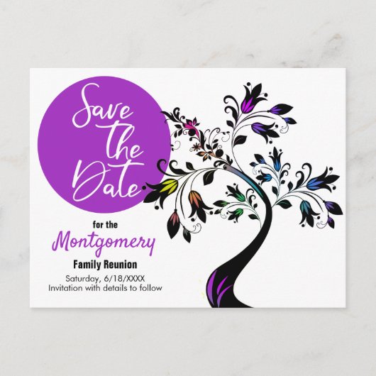 gezinshereniging sparen de datum Kunstboom Douane Aankondigingskaart (Voorkant)