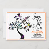 Gezinshereniging Sparen de Datum Modern Boom Oranj Aankondiging (Voorkant)