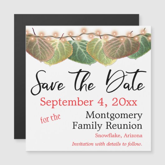 Gezinshereniging sparen de datum najaar waarop Asp (Voorkant / Achterkant)