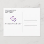 Gezinshereniging sparen de datum Paarse verbonden  Aankondigingskaart (Achterkant)