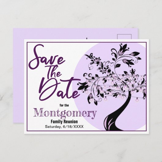 Gezinshereniging sparen de datum Trendy aankondigi Briefkaart (Voorkant / Achterkant)