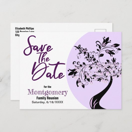 Gezinshereniging sparen de datum Typografie Modern Aankondigingskaart (Voorkant / Achterkant)