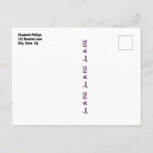 Gezinshereniging sparen de datum Typografie Modern Aankondigingskaart (Achterkant)