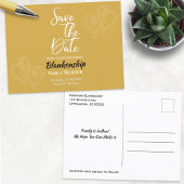 Gezinshereniging sparen de datum verbonden wit har aankondigingskaart