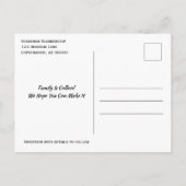 Gezinshereniging sparen de datum verbonden wit har aankondigingskaart (Achterkant)