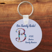 Gezinshereniging Stropdas-kleurstof Letter B Monog Sleutelhanger (Voorkant)