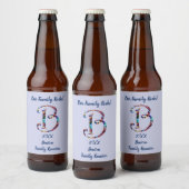 Gezinshereniging Stropdas-kleurstofstijl Letter B Bier Etiket (Flessen)