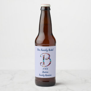 Gezinshereniging Stropdas-kleurstofstijl Letter B Bier Etiket