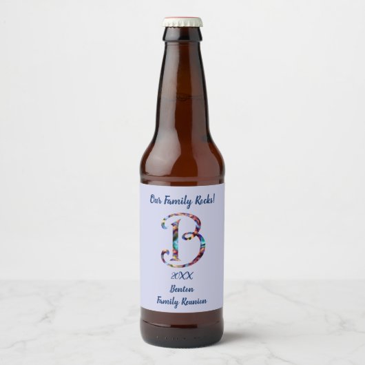 Gezinshereniging Stropdas-kleurstofstijl Letter B Bier Etiket (Voorkant)