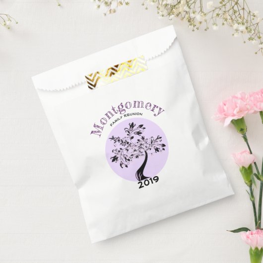 Gezinshereniging Trendy Paarse boomkunst Bedankzakje (Gezegeld)