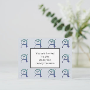 Gezinshereniging Uitnodiging Striped Letter A Init