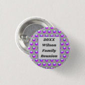 Gezinshereniging Vibrant Paars polak Patroon Ronde Button 3,2 Cm (Voorkant /achterkant)