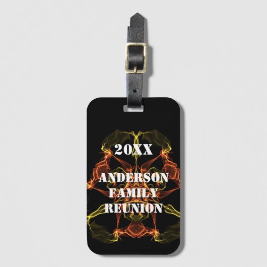 Gezinshereniging Vivid Yellow Oranje Celestial Eve Bagagelabel (Voorkant (verticaal))