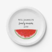Gezinshereniging watermeloen papieren bordje (Voorkant)