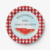 Gezinshereniging watermeloen papieren bordje (Voorkant)