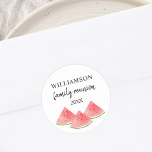 Gezinshereniging watermeloen ronde sticker