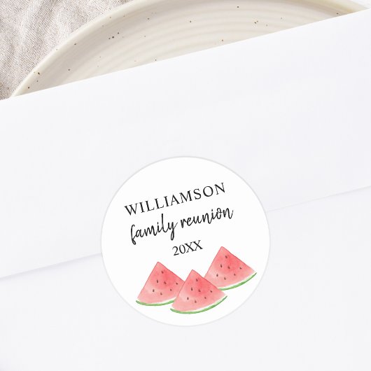 Gezinshereniging watermeloen ronde sticker