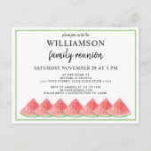 Gezinshereniging watermeloen uitnodiging briefkaart (Voorkant)