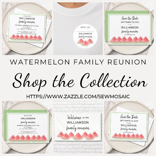 Gezinshereniging watermeloen uitnodiging briefkaart