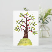 Gezinshereniging Waterverf hartstructuur uitnodige Kaart (Staand voorkant)