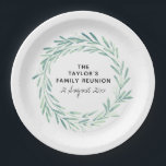 Gezinshereniging Waterverf met grote Greenery Foli Papieren Bordje<br><div class="desc">Kan volledig worden aangepast aan uw behoeften.
© Gorjo Design. Gemaakt voor je via het Zazzle platform. 

// Hulp nodig bij het aanpassen van uw ontwerp? Heb je andere ideeën? Neem contact met mij op via de knop hieronder.</div>