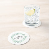 Gezinshereniging Waterverf met grote Greenery Foli Ronde Kartonnen Onderzetter (Insitu)