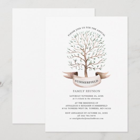 Gezinshereniging Waterverf Moderne Kaart (Voorkant / Achterkant)