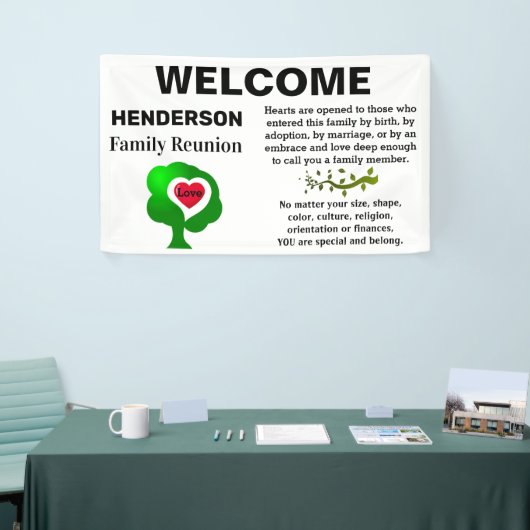 Gezinshereniging - We houden van onze familie -  Spandoek (Beurs)