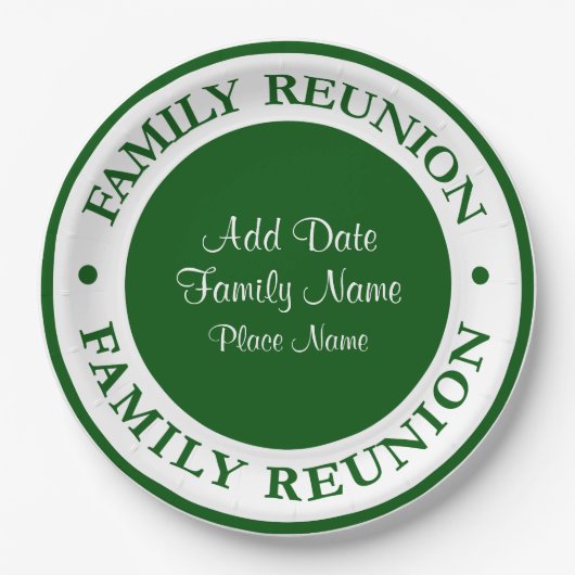 Gezinshereniging Wegwerpbare Borden Papieren Bordje (Voorkant)