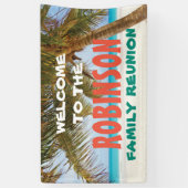 Gezinshereniging Welkom bij strand- en palmboom Spandoek (Verticaal)