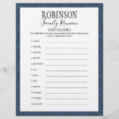 Gezinshereniging Word Scramble Game (Voorkant)