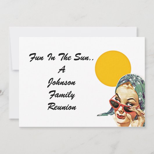 Gezinshereniging Zomer Dame Uitnodiging (Voorkant)