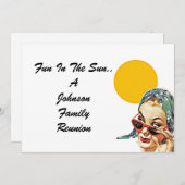 Gezinshereniging Zomer Dame Uitnodiging (Voorkant / Achterkant)