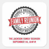 Gezinshereniging zwart rood vierkante sticker (Voorkant)