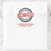 Gezinshereniging zwart rood vierkante sticker (Tas)