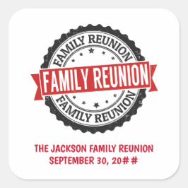 Gezinshereniging zwart rood vierkante sticker