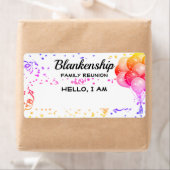 Gezinsherenigingsballon Confetti Aangepaste naam L Etiket (Insitu)