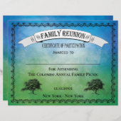 Gezinsherenigingscertificaat voor deelname (Voorkant / Achterkant)