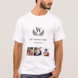 Gezinsherenigingsfoto-collage monogram t-shirt