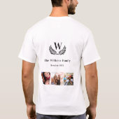Gezinsherenigingsfoto-collage monogram t-shirt (Achterkant)