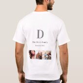 Gezinsherenigingsfoto-collage monogram t-shirt (Achterkant)