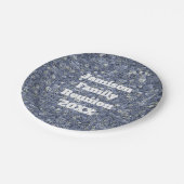 Gezinsherenigingsjaar en achternaam Blauwe Mozaïek Papieren Bordje (Gekanteld)