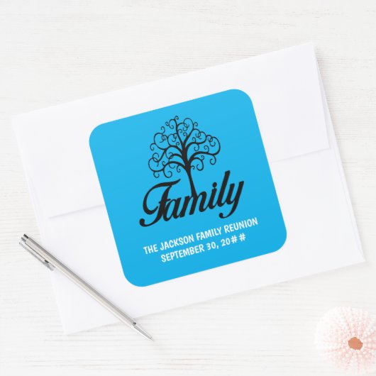  gezinsherenigingsstructuur vierkante sticker (Envelop)